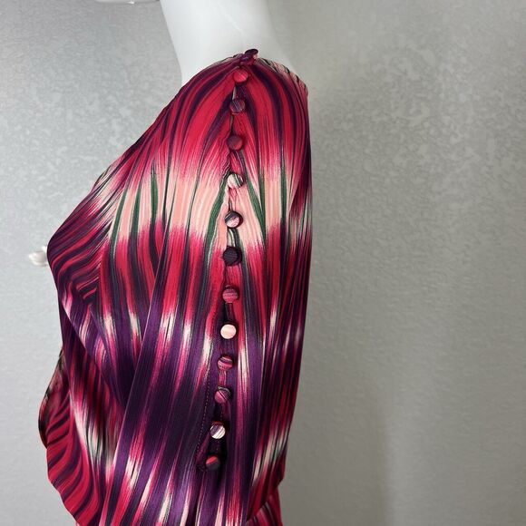 Parker Womens Sz S Dress Silk Mini Blouson Colorful * Tiny Flaw - Picture 6 of 8